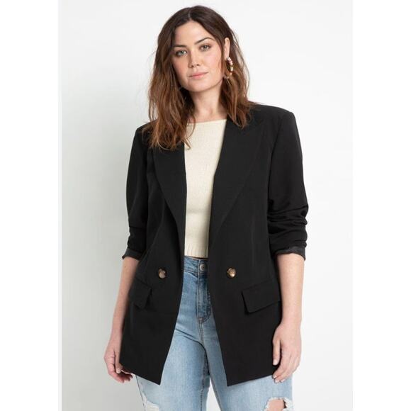 Eloquii Jackets & Blazers - NWT Eloquii Long Relaxed Blazer in Totally Black sz US 18